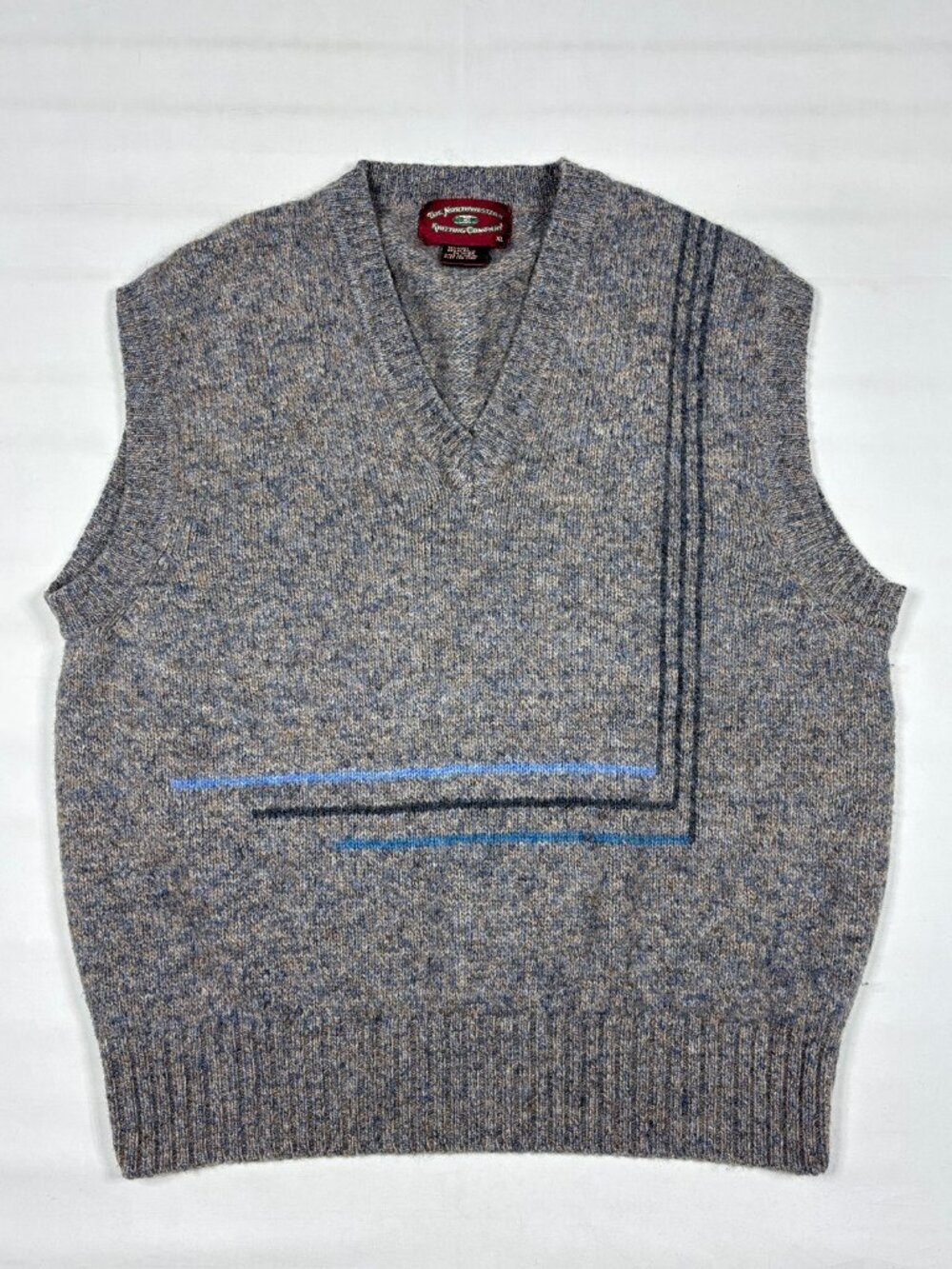 The Northwestern Knitting Co VTG 90s Wool Blend Sweater Vest Geometric Mens XL